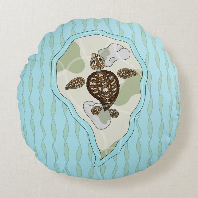 Callie la tortue de mer Coussin ronde (Devant)