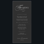 Calligraphic Elegant Black Wedding Menu<br><div class="desc">This minimalist wedding menu will add a touch of elegance to your Wedding party decor. Light beige background makes this design great for a fall wedding. All text is editable,  just click on 'Edit with design tool'. Corresponding day-of stationery products are also available.</div>