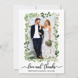 Calligraphie Aimer et Merci Aquarelle Eucalyptus