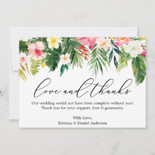 Calligraphie Aimer Merci Tropical Rose Floral