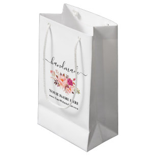 Calligraphie Aquarelle rose Floral Sac artisanal