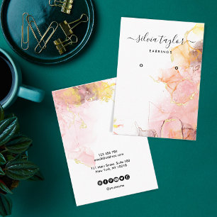 Calligraphie art Blush Pink Earring carte d'affich