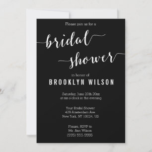 Calligraphie Black Bridal Show Invitation