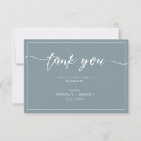 Calligraphie blanche simple sur Merci gris bleu