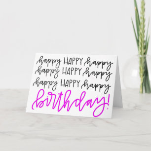 Calligraphie Bonne carte d'anniversaire