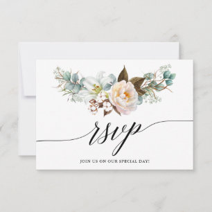 Calligraphie Botanique Floral Wedding Carte RSVP