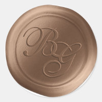 Calligraphie Brown Monogramme Stickers de cire
