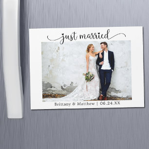 Calligraphie cardiaque Juste Marié Mariage Carte m