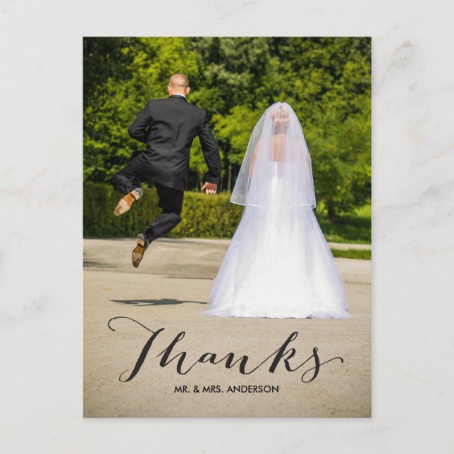 Calligraphie | Carte postale Mariage photo (Devant)
