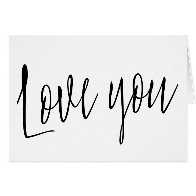 Calligraphie chic moderne "Love you" (Devant horizontal)