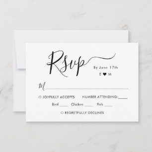 Calligraphie Chic Script Monogramme Mariage RSVP