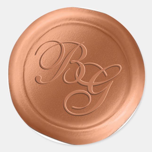Calligraphie citrouille Monogramme Stickers de cir (Devant)