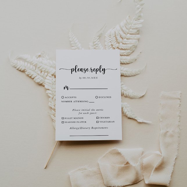 Calligraphie Classic Mariage Menu Choix Répondre (Créateur téléchargé)