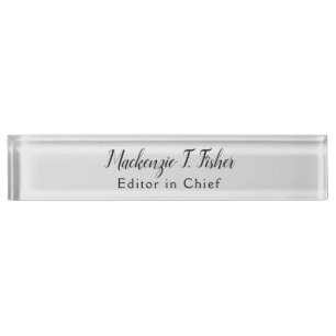 Calligraphie classique Élégante Plaque Gris simple