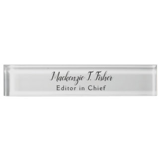 Calligraphie classique Élégante Plaque Gris simple