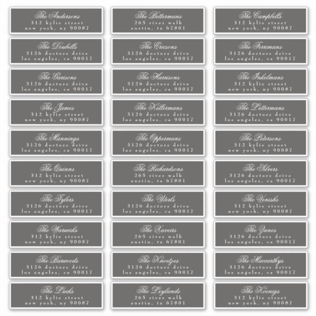 Calligraphie classique Étiquette de adresse invité (Devant)
