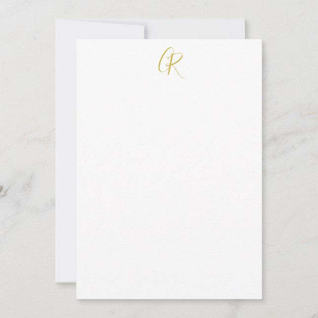 Calligraphie couleur or monogramme moderne minimal (Devant)