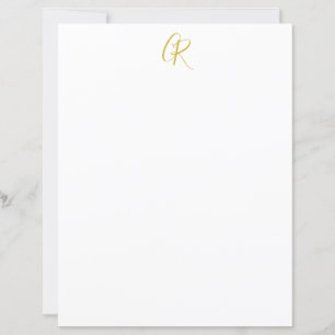 Calligraphie couleur or monogramme moderne minimal