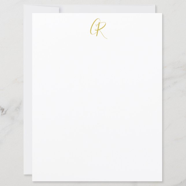 Calligraphie couleur or monogramme moderne minimal (Devant)