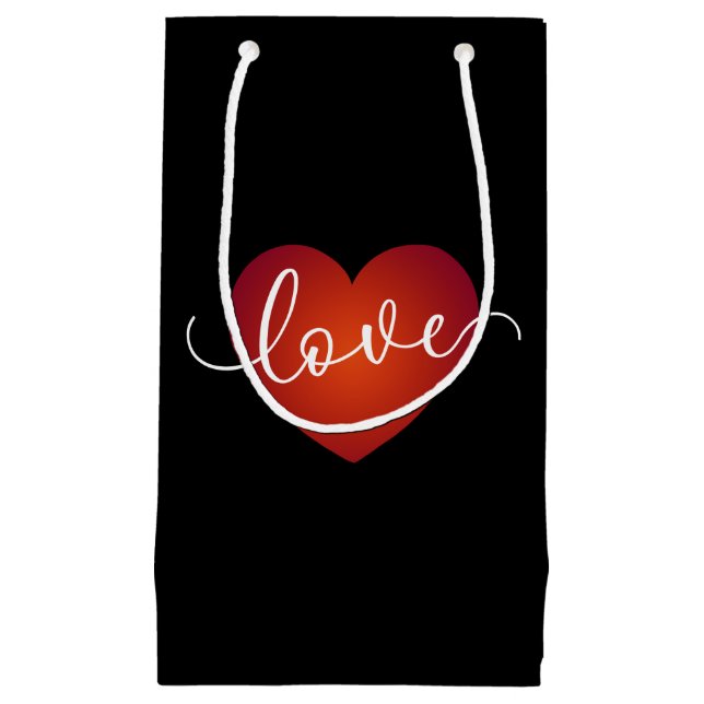 Calligraphie d'amour simple Valentine| Sac cadeau (Devant)