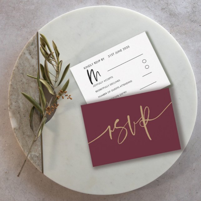 Calligraphie de Bourgogne moderne Mariage RSVP (Créateur téléchargé)