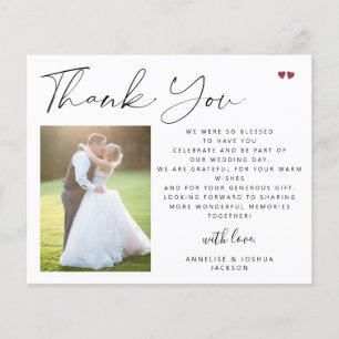 Calligraphie de budget photo de mariage remercieme