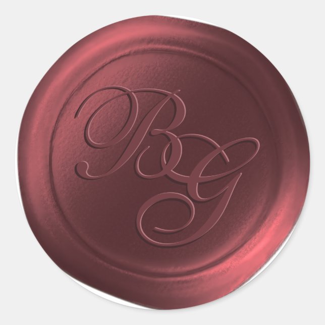 Calligraphie de canneberge Monogramme Stickers cir (Devant)