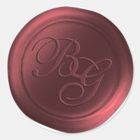 Calligraphie de canneberge Monogramme Stickers cir