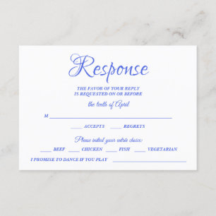 Calligraphie de classe Mariage bleu RSVP Monogramm