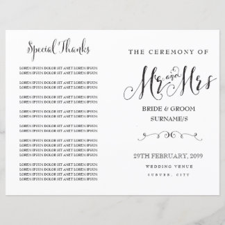Calligraphie de script moderne M & Mme Wedding Pro