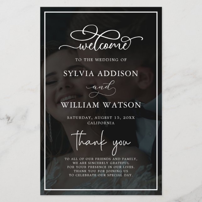 Calligraphie de Whimsical Cérémonie de Mariage pho (Devant)