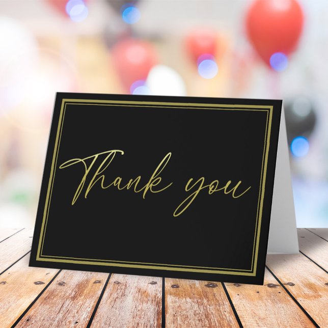 Calligraphie d'or minimaliste Noir Merci simple (Créateur téléchargé)