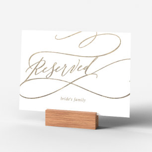 Calligraphie d'or romantique Flourish Reservatio