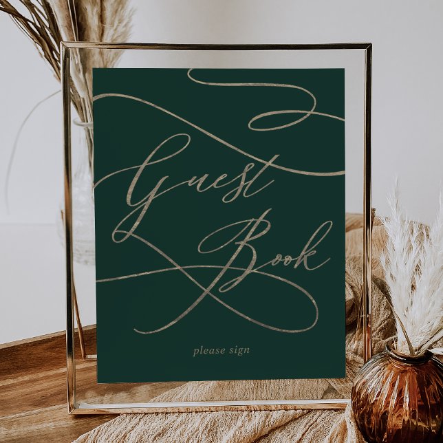 Calligraphie d'or romantique | Panneau Livre d'or  (Créateur téléchargé)