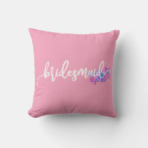 Calligraphie du Mariage de Bridesmaid | Oreiller