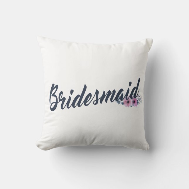 Calligraphie du Mariage de Bridesmaid | Oreiller (Recto)