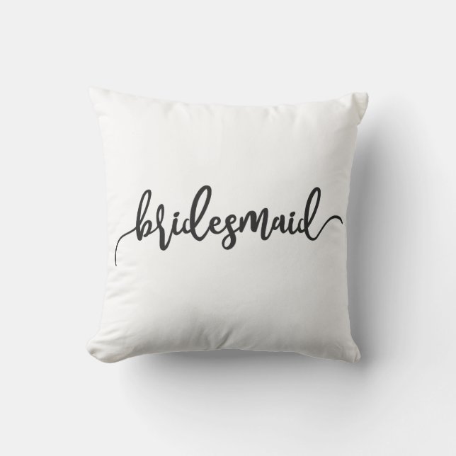 Calligraphie du Mariage de Bridesmaid | Oreiller (Recto)