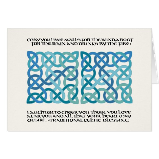Calligraphie écossaise de bénédiction avec noeuds  (Devant horizontal)