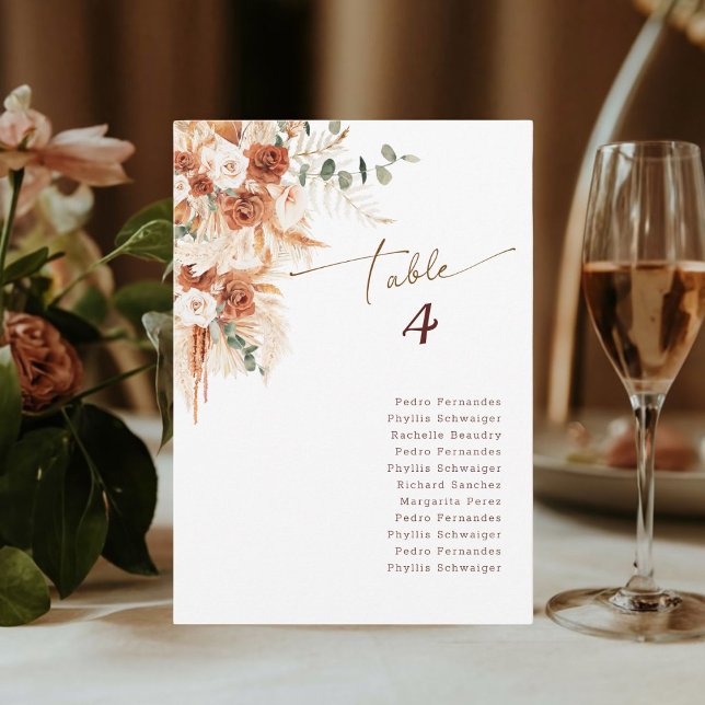 calligraphie écriture Boho numéro de table de mari (Créateur téléchargé)