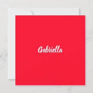 Calligraphie Élégant Rouge Blanc Simple Nom Plain