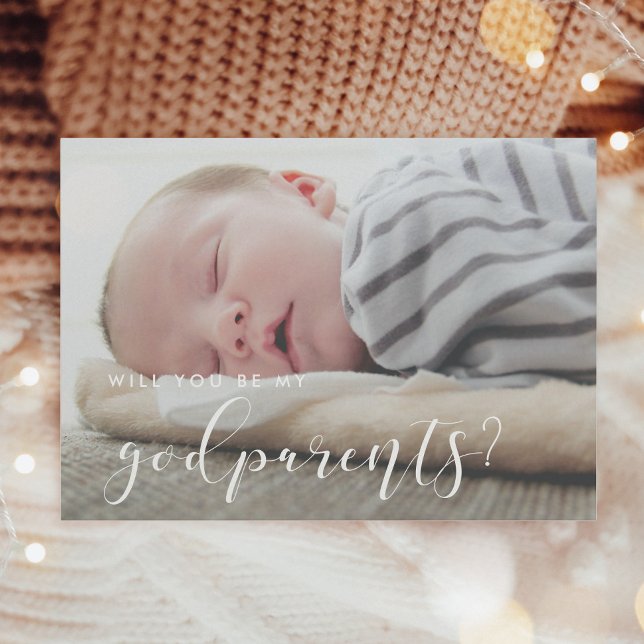 Calligraphie élégante Carte de proposition Godpare (Créateur téléchargé)