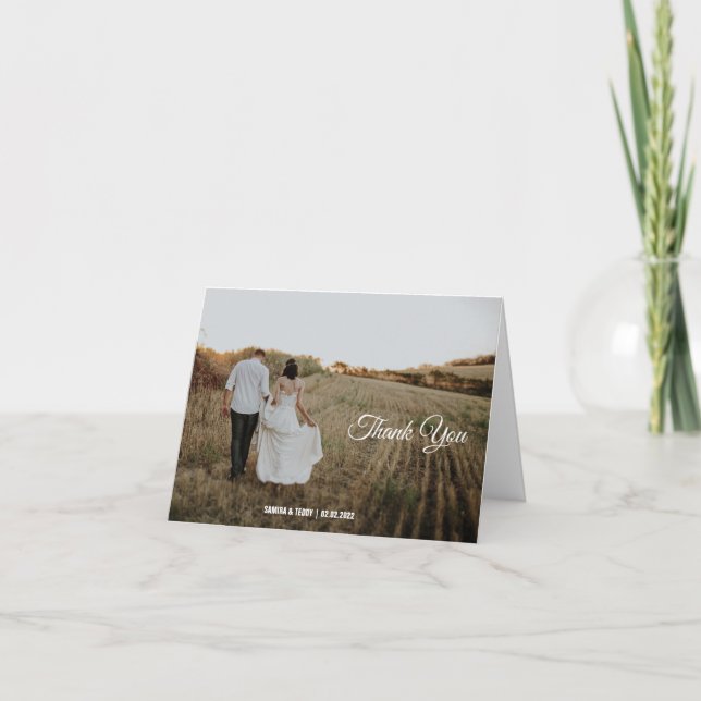 Calligraphie élégante carte de remerciements de ma (Devant)