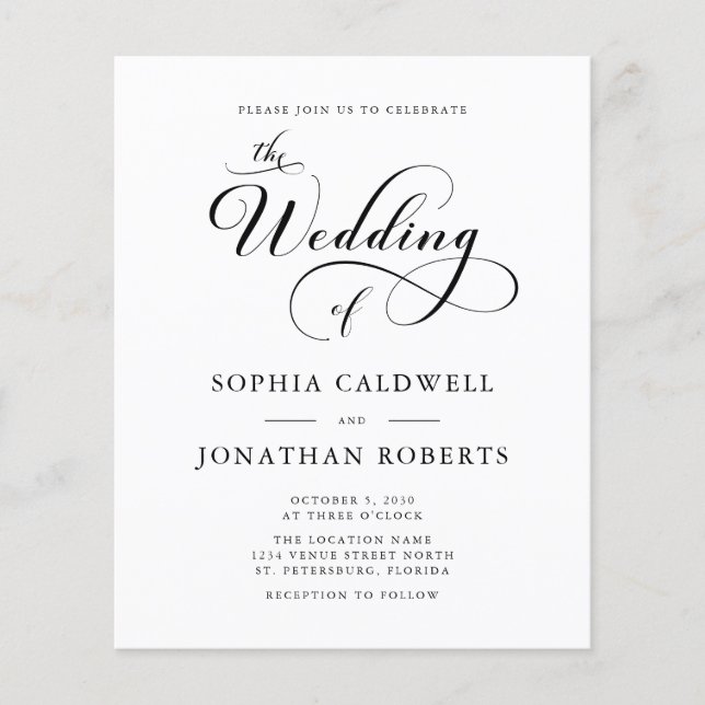 Calligraphie élégante du budget QR Code Mariage in (Devant)