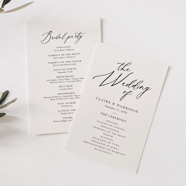 Calligraphie Élégante Le Mariage de Programme (Créateur téléchargé)