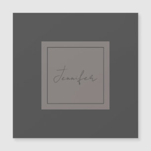 Calligraphie Élégante Plaque Simple Nom Gris