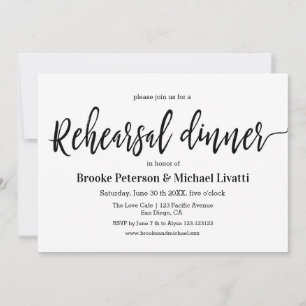 Calligraphie Élégante Répétition Dîner Invitation