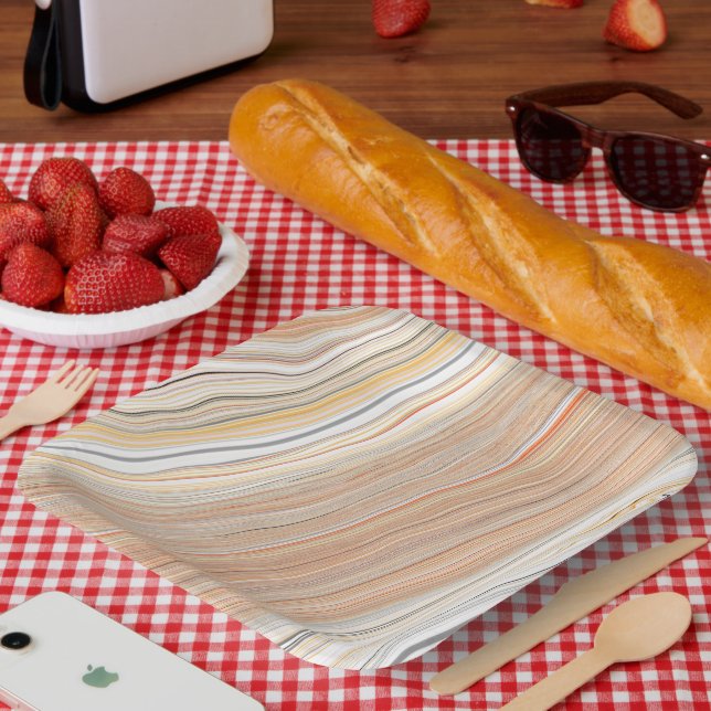 Calligraphie élégante sur assiettes en papier carr (Pique-nique)