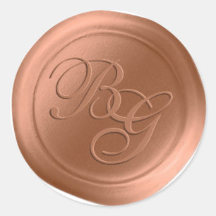 Calligraphie en terre cuite Monogramme Stickers de
