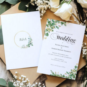 Calligraphie Eucalyptus Gold Monogram Mariage