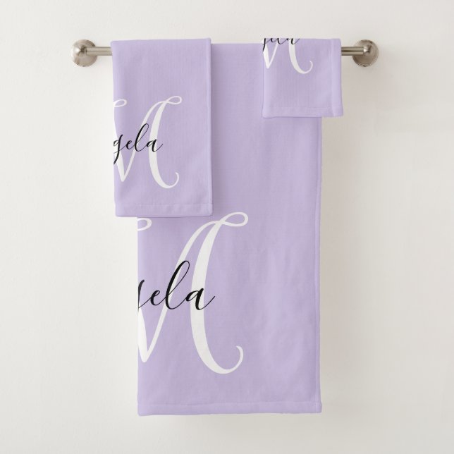 Calligraphie Féminine Monogramme Lavande Pâle (En situation)